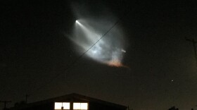Falcon 9 rocket's launch is seen Serra Mesa, Oct. 7, 2018.