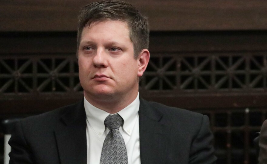 Police officer Jason Van Dyke at the Leighton Criminal Court in Chicago in October 2018.