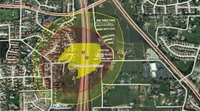 The map at the link below shows approximate boundaries for evacuation and shelter-in-place zones around the property. Yellow diagonal shading: shelter in place. Red diagonal shading: evacuation. 