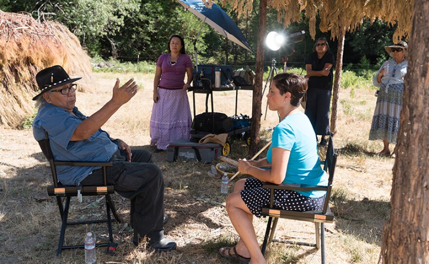 Interview with Elder, Preston Arrow-weed (left) of the Fort Yuma, Arizona Tribe.