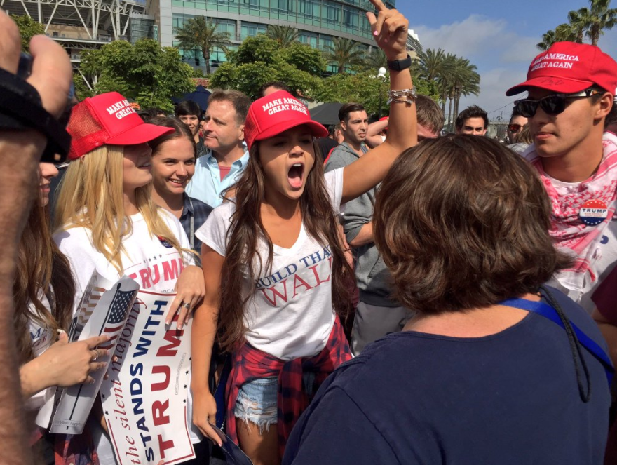 Donald Trump supporters and protesters continue clash outside of the San Diego Convention Center, May 27, 2106.