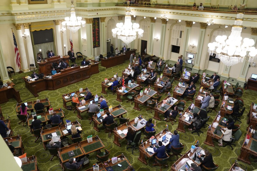 Members of the California state Assembly meet at the Capitol in Sacramento, Calif., Monday, June 20, 2022.