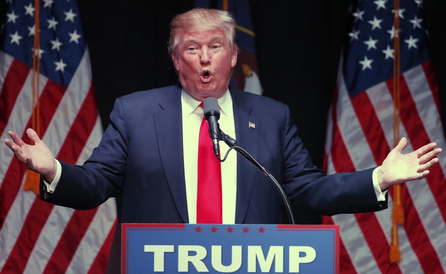 Donald Trump, shown speaking at a March rally in Salt Lake City, ended up losing the GOP caucus there — badly. Now, there's a real chance he could lose in November in the deep-red state.