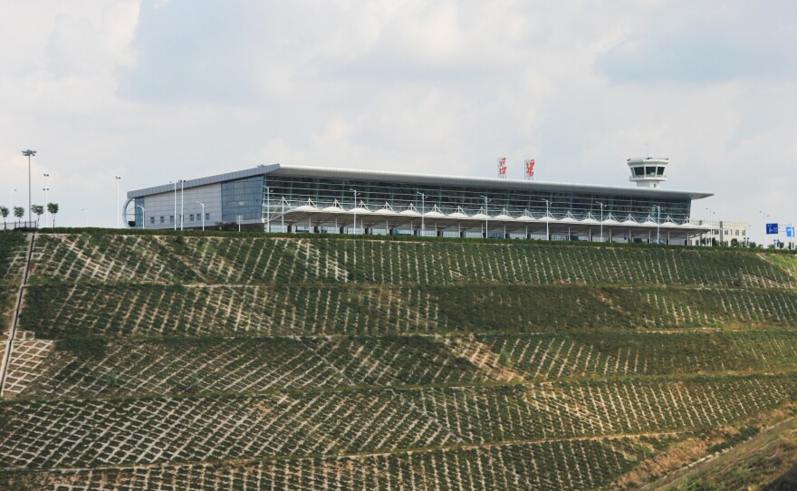 Luliang's airport opened in January 2014. Today the $160 million facility handles just three to five flights a day.