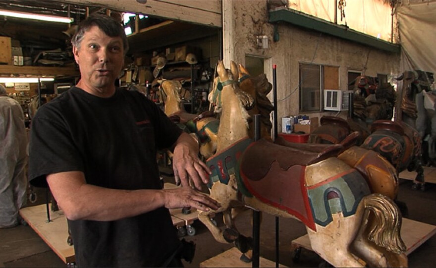 Dan Hornburger describes the intricate construction of an antique carousel horse.