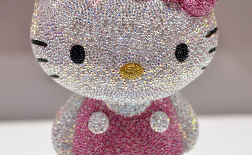 A Hello Kitty Jewel doll studded with 19,636 crystals is displayed at Swarovski's Hello Kitty collection in Tokyo in 2011.