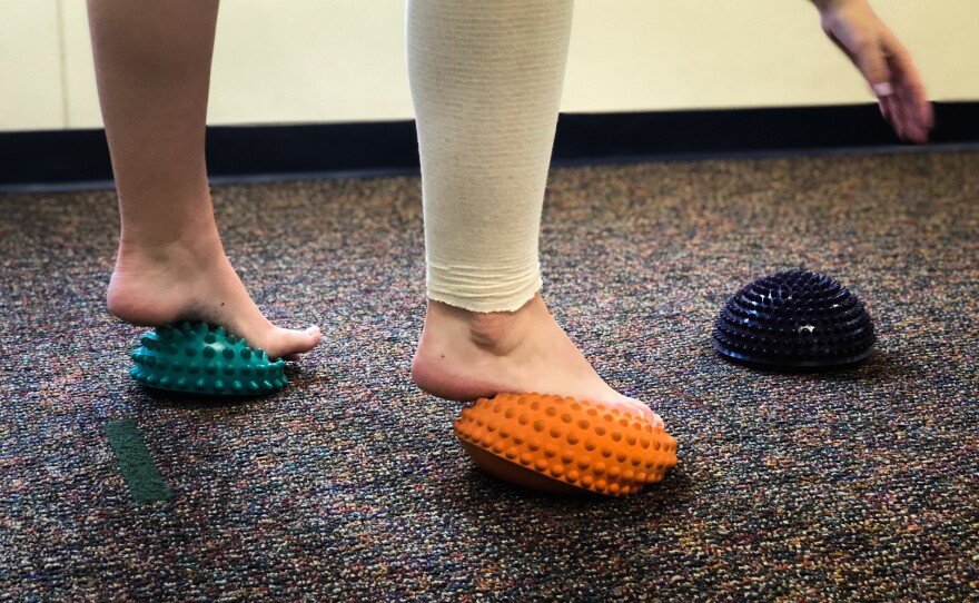In the amplified pain treatment program at Children's Mercy, patients spend hours a day doing uncomfortable exercises with the idea that they can gradually retrain their nervous systems to be less sensitive to pain.