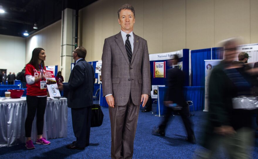 At CPAC in 2014, even Sen. Rand Paul's cardboard cutout was drawing attention. The Kentucky lawmaker won the conference's presidential straw poll that year.