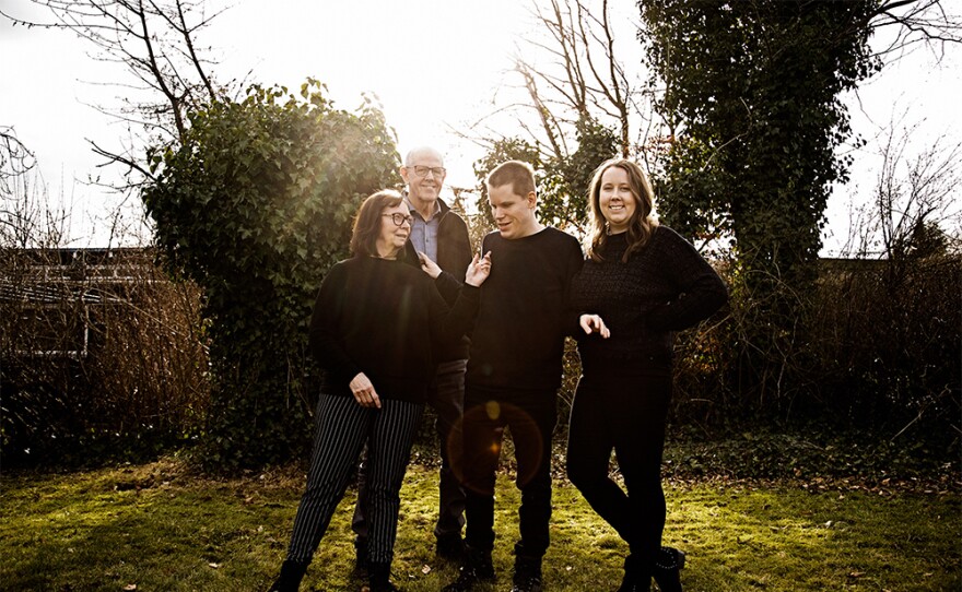 Christine (right) and Peter (center) with the family