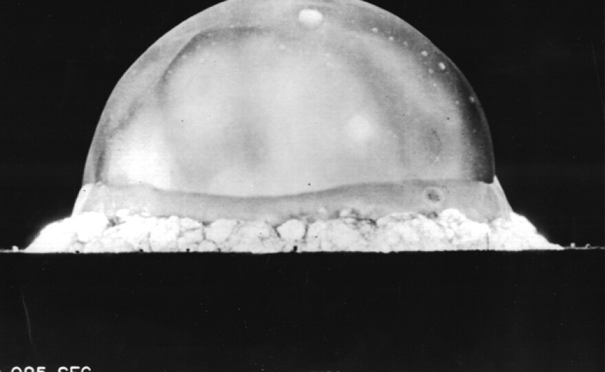 The first test of an atomic bomb, code name Trinity. Conducted by the United States Army on July 16, 1945 at the new White Sands Proving Ground in New Mexico. The detonation produced the explosive power of about 20 kilotons of TNT.