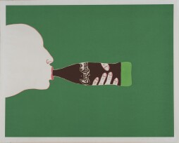 Marisol Paris Review , 1967 screenprint, 115/150 composition: 24 1/16 × 30 3/8in. (61.1 × 77.2cm) sheet: 26 × 32 1/2in. (66 × 82.6cm) Collection Museum of Contemporary Art San Diego Gift of Frank Mitzel, 2019. 63