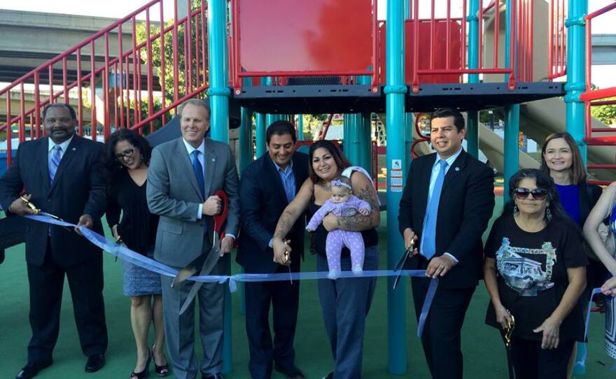 Officials introduce the new Chicano Park at Barrio Logan, Nov. 5, 2015.