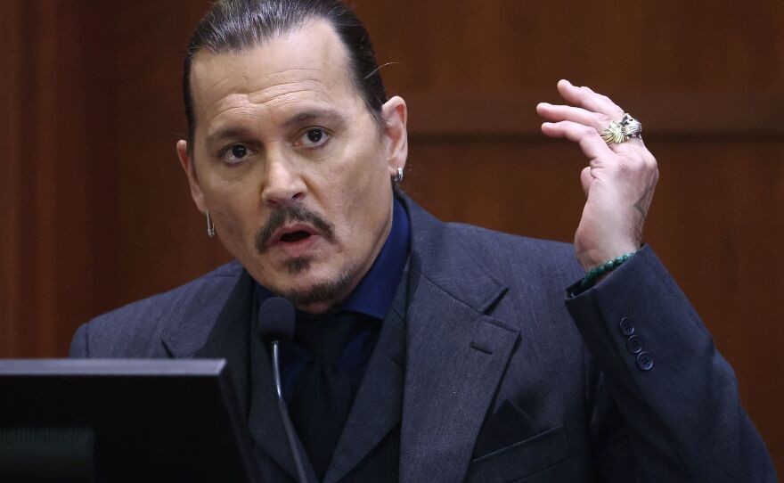 Actor Johnny Depp at the Fairfax County Circuit Court in Fairfax, Virginia on Thursday.