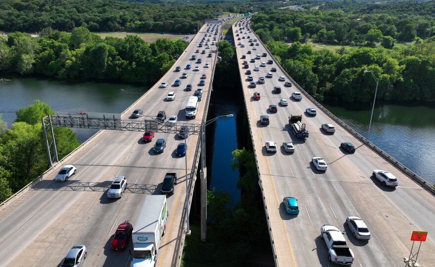 More than 50 million Americans are expected to travel at least 50 miles from home over the upcoming July Fourth weekend. Traffic in Austin, Texas, is seen here in April.