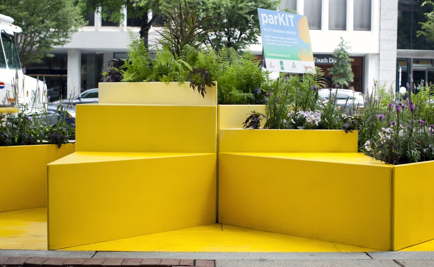 The parklet is designed to be used in many different ways. The designers hope that it is a welcoming environment, and that pedestrians will stop and sit for a while.