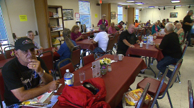 With temperatures soaring to triple digits outside, dozens of seniors enjoy the air conditioned dining hall of the Salvation Army Senior Nutrition Center in El Cajon, Oct. 9, 2015.