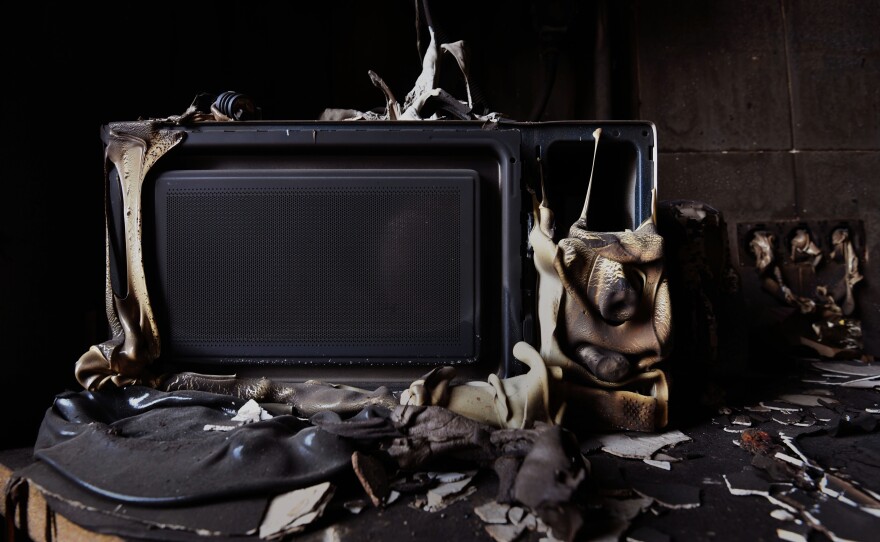 Melted microwaves.