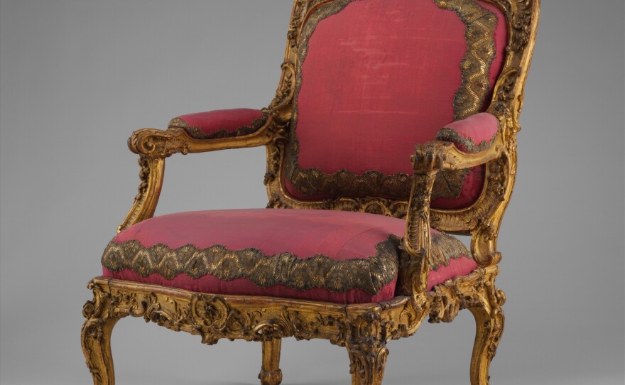 An 18th century armchair made for Louise-Élisabeth, the Duchess of Parma, is the inspiration for one of the intersecting tales in <em>Metropolitan Stories.</em>