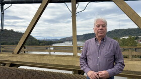 Michael Paprocki, a regional transportation planner, stands on the Market Street Bridge over the Ohio River.