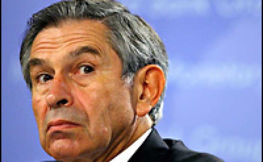 World Bank President Paul Wolfowitz at a 2006 press conference during the International Monetary Fund (IMF) and World Bank annual meetings in Singapore.