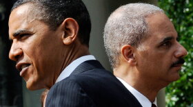 President Obama and Attorney General Eric Holder in the Rose Garden of the White House in Washington on May 14. Their close relationship has sparked concerns about the distance between the White House and the Justice Department.