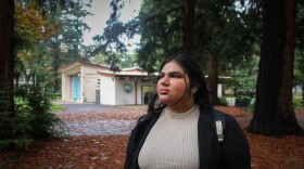 Namrata on the Sacramento State campus on Nov. 14, 2025. Namrata is an international student from India studying political science at Sacramento State. She uses the singular name Namrata as her legal name.