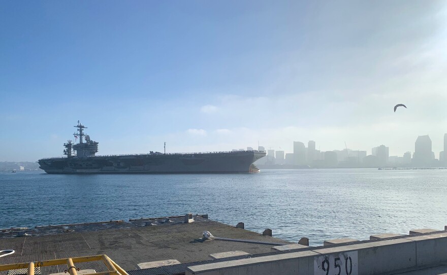 USS Abraham Lincoln returns to Naval Station North Island following a seven-month deployment, Aug. 11, 2022.