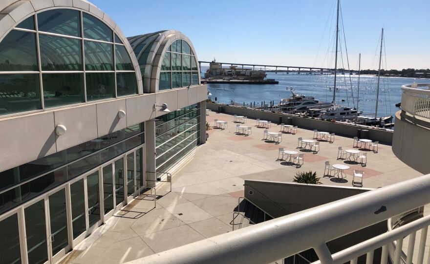 San Diego Convention Center looking toward the Coronado Bridge on Jan. 24, 2020.