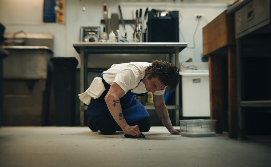 Jeremy Allen White as Carmen "Carmy" Berzatto in <em>The Bear</em>