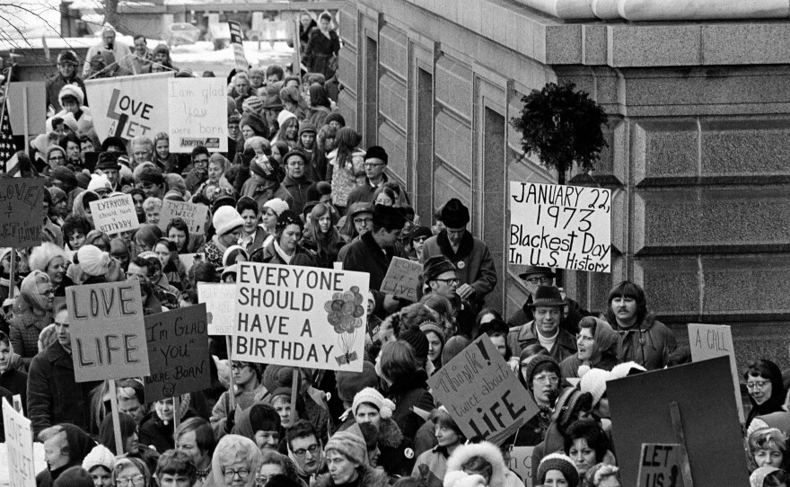 On Jan. 22, 1973, the day of the court's decision, an estimated 5,000 women and men formed a "ring of life" around the Minnesota Capitol building and marched in protest of the ruling that "abortion is completely a private matter to be decided by mother and doctor in the first three months of pregnancy."