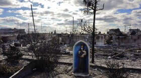 A chapel icon that once adorned the front of a beachfront home is one of the few items to have survived what is now known as the Breezy Point fire in Queens.