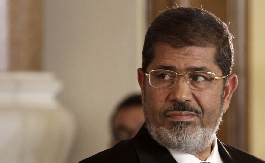 Egyptian President Mohammed Morsi, shown here in 2012, has died, according to Egyptian state television.