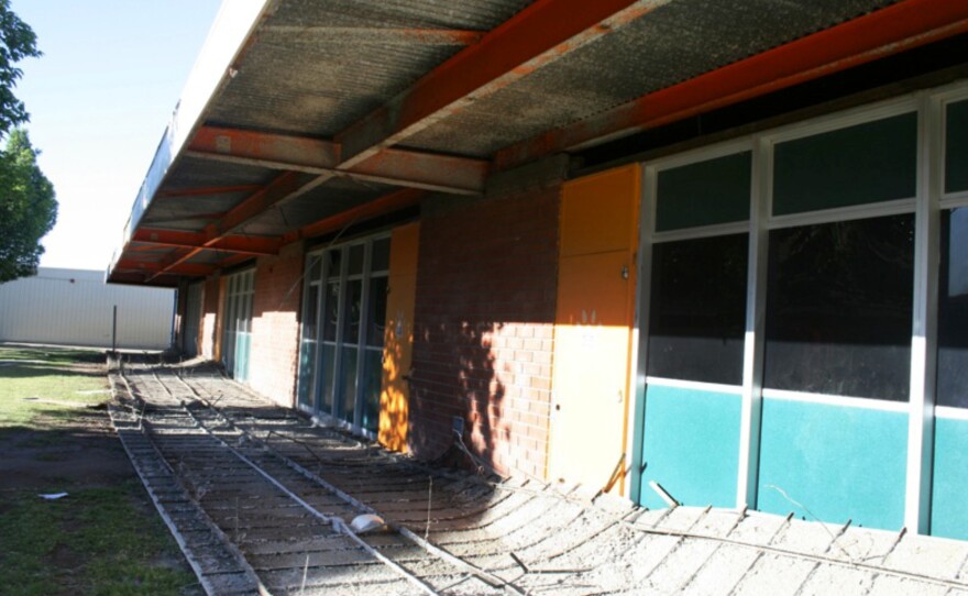 Jefferson Elementary in Calexico had buildings flagged for possible seismic safety issues. When an earthquake struck last April, some awnings fell so hard they knocked knobs off doors.