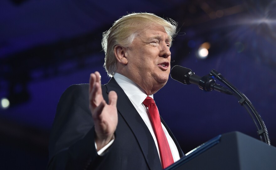 President Trump addresses the Conservative Political Action Conference.