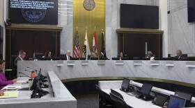 Members of the San Diego County Board of Supervisors sit in their seats during a meeting at the County Administration Center on July 22, 2025.