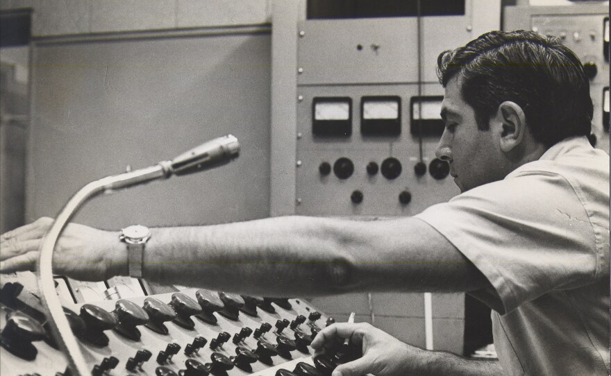 Stan Ross at the mixing board of Gold Star Recording Studios in an undated photo.