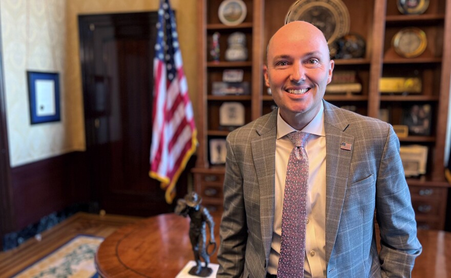 Utah Republican Governor Spencer Cox says the "five alarm fire" over the Great Salt Lake has ended because state leaders have a comprehensive plan to address the crisis.