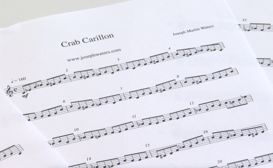 Crab Carillon composition, written by Joseph Martin Waters. 