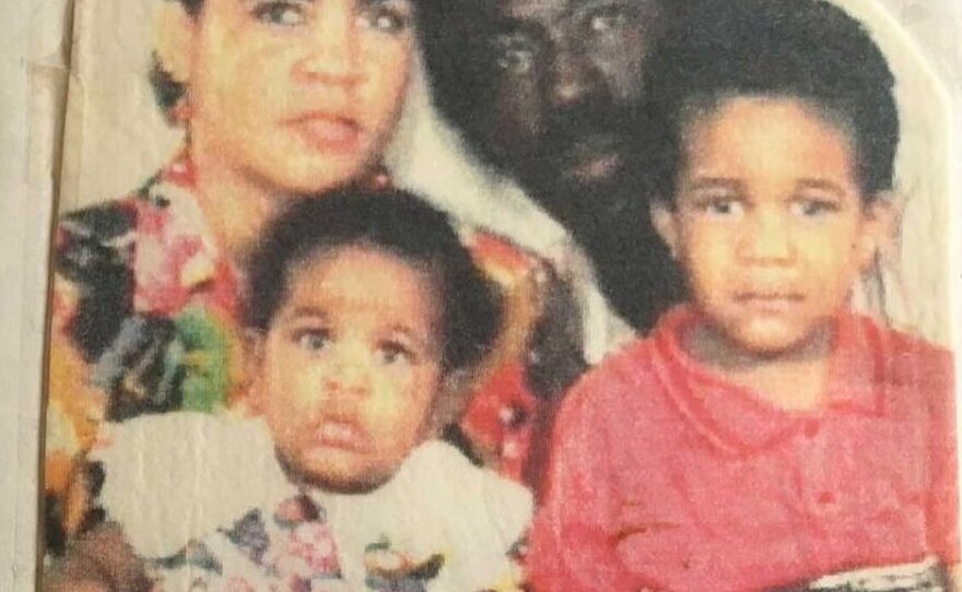 Feliz's family: Catherine, Mercedes, Manuel and William at the Macy's Department Store on 34th Street in Manhattan, 1994.