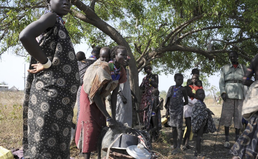 Members of the Murle tribe displaced by cattle raiding attacks are seen here in Pibor in South Sudan's eastern Jonglei state, on Jan. 5, in a photo released by the United Nations Mission in South Sudan.