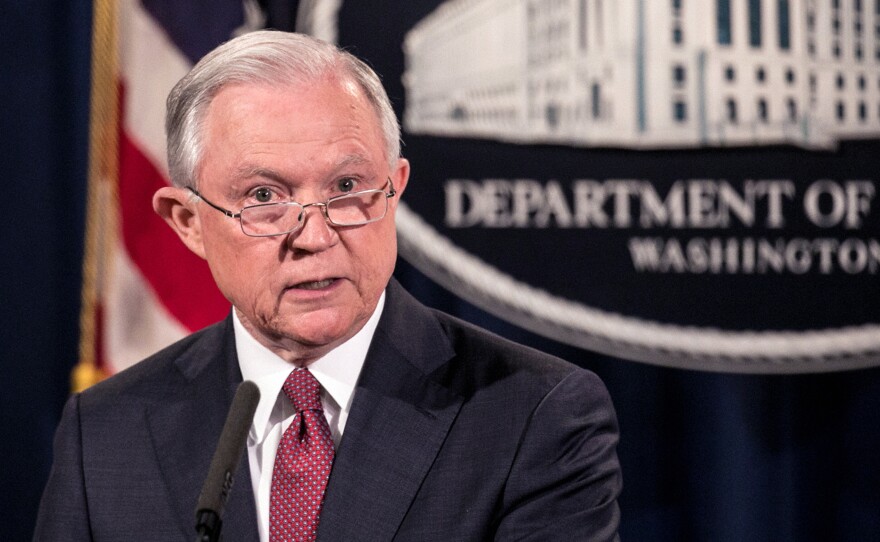U.S. Attorney General Jeff Sessions announces the president's decision to end the Deferred Action for Childhood Arrivals program on Tuesday.