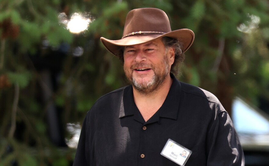 Salesforce CEO and co-founder Marc Benioff attends the 2023 Allen & Company Sun Valley Conference in Sun Valley, Idaho. He built a $24.5 million home near Waimea about 20 years ago and in recent years has purchased more land in the area.