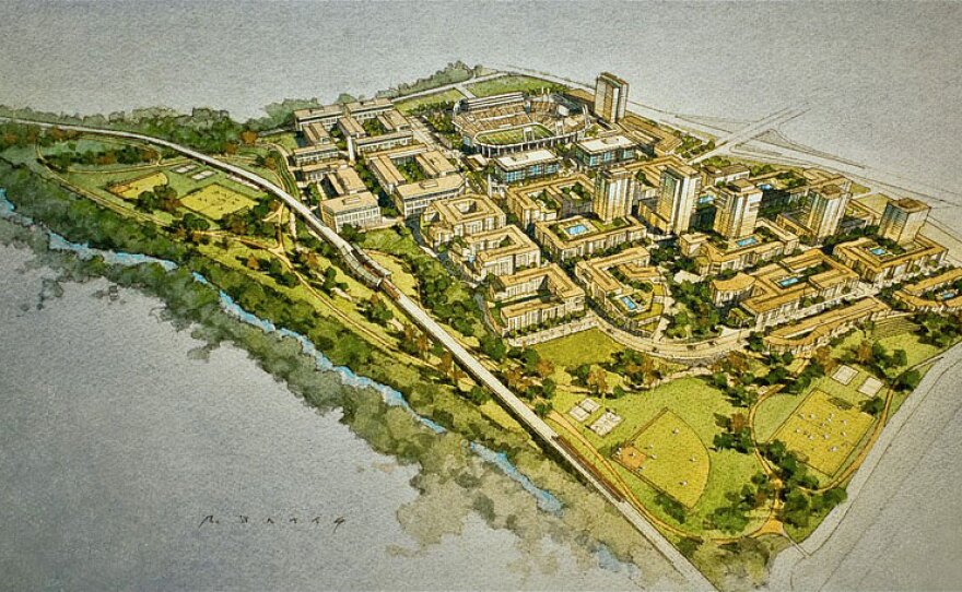 A rendering of the SDSU West plan to redevelop SDCCU Stadium is shown in this undated image.