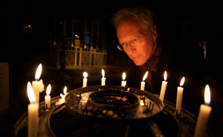 Professor Diarmaid Macculloch in St. Barts Church.