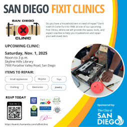 SD Fixit Clinic in San Diego at Skyline Hills Library