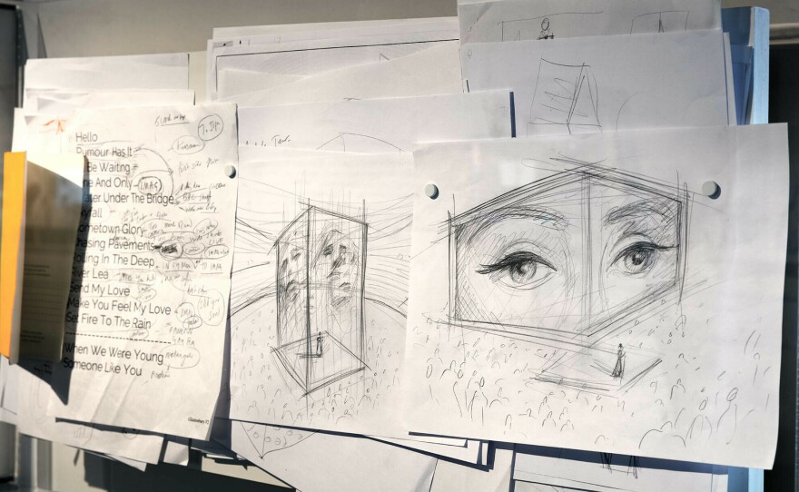 Devlin's sketches for Adele's 2016 tour.