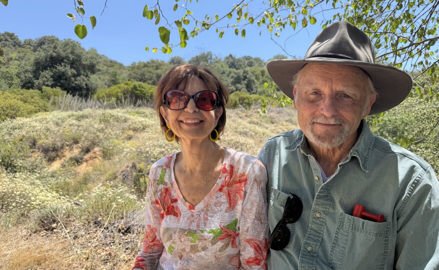Author Richard Louv and his wife Kathy are shown at Volcan Mountain Preserve in Julian, CA on June 16, 2026.