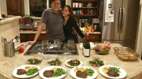 Jorge and Susel Mata in the kitchen on "Steak Day" circa 2019.
