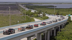 Motorists head north of Key Largo, Fla., on US 1, in anticipation of Hurricane Irma, Wednesday, Sept. 6, 2017. 