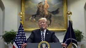 President Donald Trump talks about immigration and border security from the Roosevelt Room of the White House in Washington, Thursday, Nov. 1, 2018.
